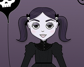 Vector illustration of a goth girl