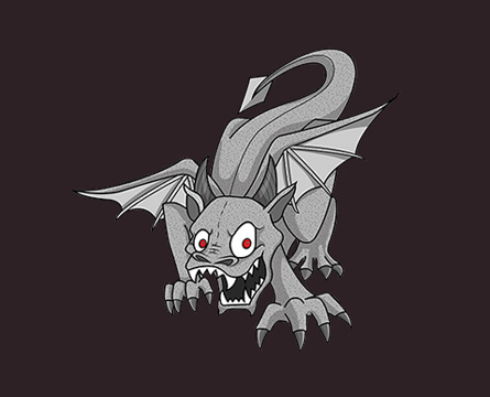 Vector illustration of a cool gargoyle character