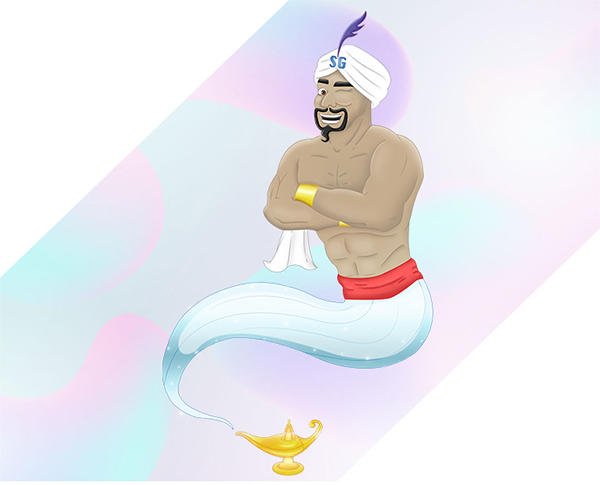 Vector illustration of a genie