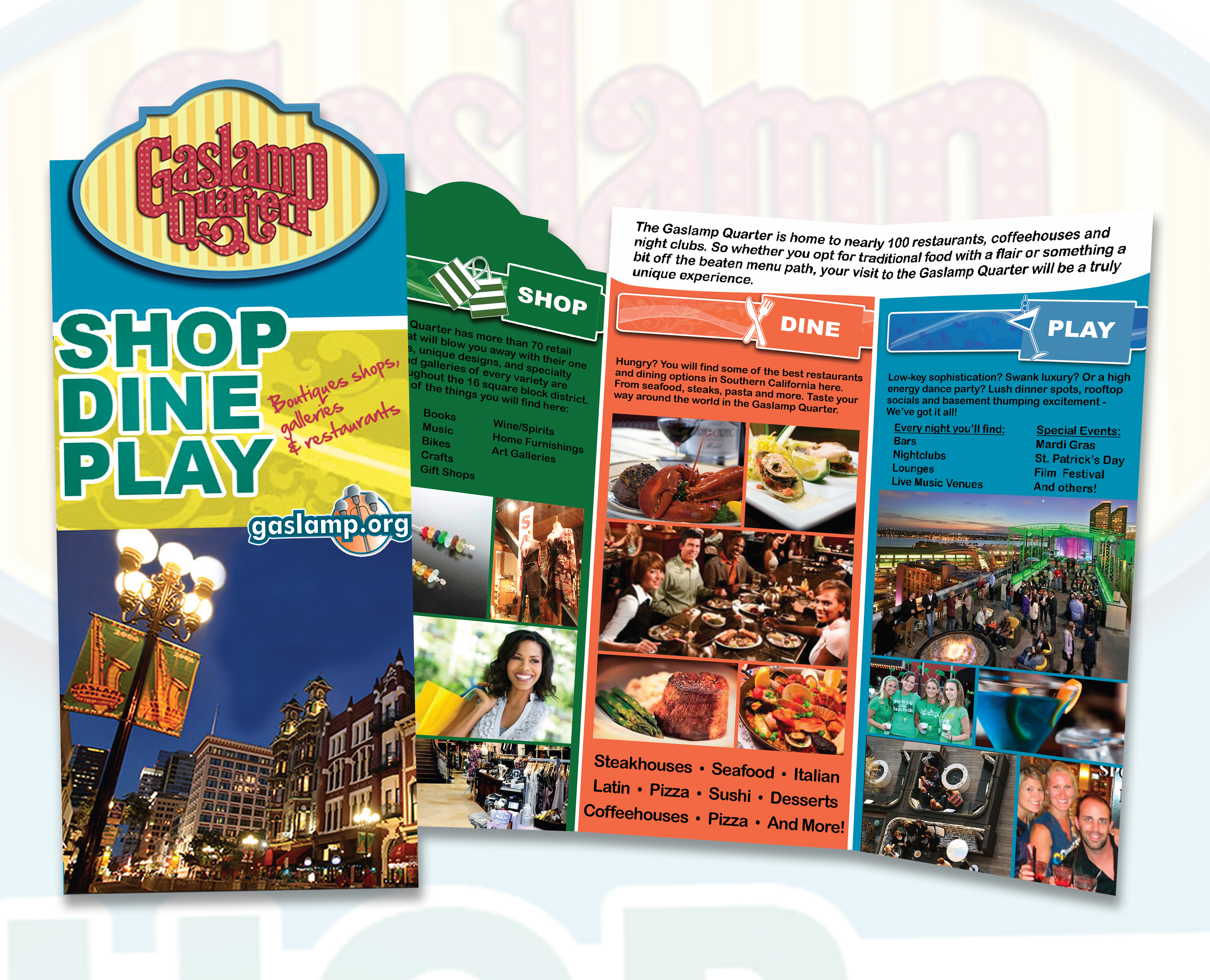 Gaslamp District trifold brochure design