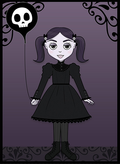 Vector illustration of a Goth Girl